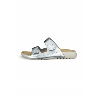 Afbeelding van ECCO Cozmo 2.0 Two Band Slide Sandaal voor dames, Puur Zilver Metallic, 6/6.5 UK