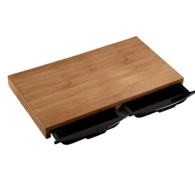 Afbeelding van KESPER for kitchen &amp; home Snijplank Plank met 2 opvangschalen, FSC (set, 3 stuks)
