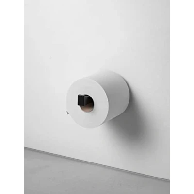 Afbeelding van KEUCO Vervangende rolhouder van metaal, zwart mat gepoedercoat, wc voor badkamer en gastentoilet, 1 rol, toiletrolhouder, Edition 11 Black Selection