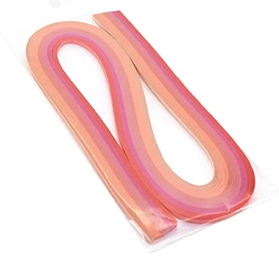 Afbeelding van ODETOJOY Quilling Papier Gradiënt Strips 5 MM Ambachten Filigrana Kleur Ramps Chromatische Crescendo 120 stks Lengte 21 inch (roze)