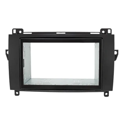 Afbeelding van tomzz Audio 2434 029 Dubbele DIN radiopaneel set compatibel met Mercedes A W169 B W245 Sprinter W906 Vito Viano W639 VW Crafter zwart inbouwkit
