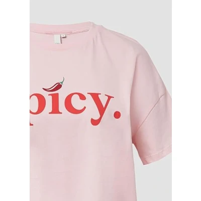 Afbeelding van QS Tshirt print, Dames, Maat: XL, Zartrosa