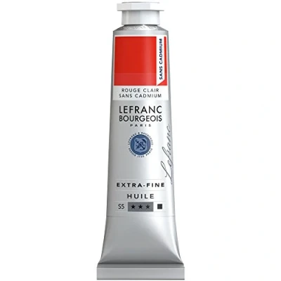 Afbeelding van Lefranc Bourgeois 405053 Extra fijne olieverf met hoogwaardige kunstenaarspigmenten, lichtecht, verouderingsbestendig 40ml Tube, Cadmium Free Red Light