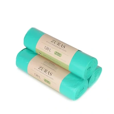 Afbeelding van ZURAS® 120 liter afvalzakken voor organisch afval 30 composteerbare, biologisch afbreekbare op plantaardige basis, DIN en 13432 gecertificeerd getest, scheurvast waterdicht