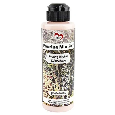 Afbeelding van Ideen mit Herz Gietmix 2 in 1, gieten medium &amp; acrylverf, 180 ml, geen verder mengen met vloeistof, of siliconenolie nodig (pastelroze)