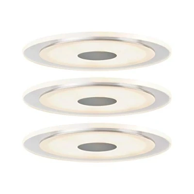 Afbeelding van Paulmann 92543 LED inbouwlamp Premium Set Whirl rond 3x6W 18 VA 150mm alu gedraaid/satijn inbouwspot
