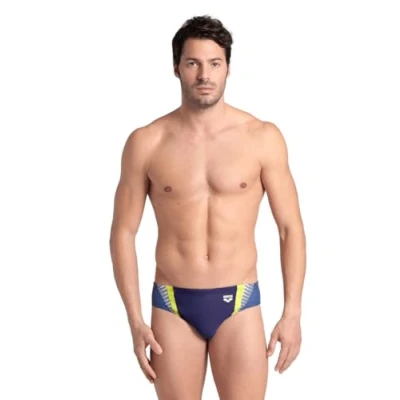 Afbeelding van Arena Threefold Zwemslips, Heren, Maat: 6, Navy grey blue soft green