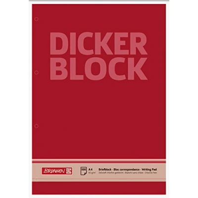 Afbeelding van Brunnen 1052786 briefblok/schrijfblok/dik blok (A4, blanco, 100 vellen, 60g/m², 4 voudig geperforeerd)