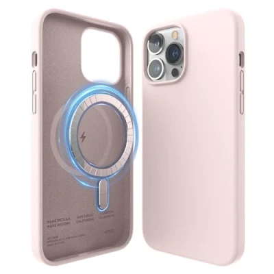 Afbeelding van elago Magnetische Siliconen Hoesje Compatibel met iPhone 13 Pro Max (6.7) Case, MagSafe, Ingebouwde Magneten, Premium Liquid Silicone, Beschermend Cover (Lovely Roze)