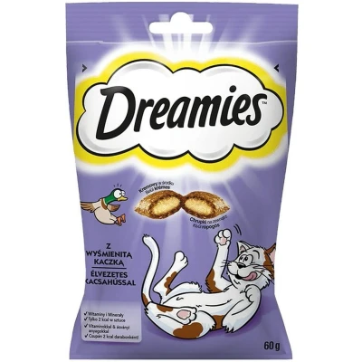 Afbeelding van Catisfactions Dreamies Eend 60gram Katten snack Traktatie snoepjes Krokant vanbuiten Zacht vanbinnen