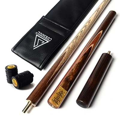 Afbeelding van CUESOUL 57 &quot;Handcraft 3/4 Jointed Snooker keu met verlungening/scharnier beschermer verpakt in kunstleer Cue Bag