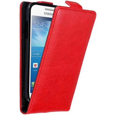 Afbeelding van Cadorabo Hoesje geschikt voor Samsung Galaxy S4 MINI in APPEL ROOD Beschermhoes Flip Case Cover magnetische sluiting