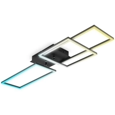 Afbeelding van B.K.Licht LED Frame plafondlamp dimbaar met kleurtemperatuurregeling afstandsbediening zwart 40W