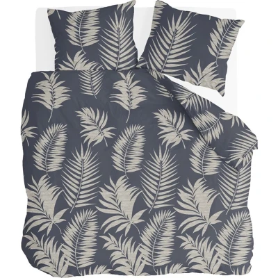 Afbeelding van Dekbedovertrekken Byrklund Pretty Palm Grijs / Blauw Katoen 200 x 220 cm 2 Persoons