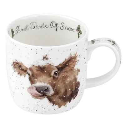 Afbeelding van Royal Worcester Wrendale Designs eerste smaak van sneeuwkoe mok