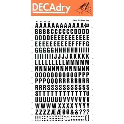 Afbeelding van APLI DD61F Zwarte hoofdletteroverdracht 8 mm 263 tekens