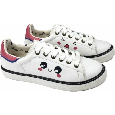 Afbeelding van GOBY Cute Face Schoenen Sneakers Hoge kwaliteit Handmade Meisjesprint Maat 40