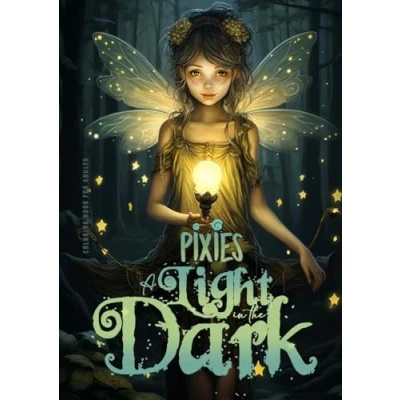 Afbeelding van Pixies A light in the Dark Coloring Book for Adults: Forest Elves Adults Grayscale Fairies black backgrounds