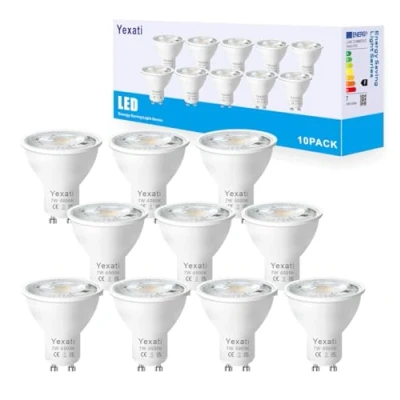 Afbeelding van Yexati LED lamp GU10,550 lumen, 7 W (komt overeen met 50 halogeen), natuurlijk wit 4000 K, niet dimbaar, 10 stuks