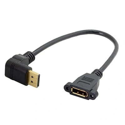Afbeelding van CY DisplayPort Display poort Mannelijk naar Vrouwelijk 90 graden omlaag gebogen verlengkabel