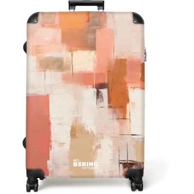 Afbeelding van NoBoringSuitcases.com® Koffer groot Reiskoffer lichtgewicht Abstracte pastel kleuren Rolkoffer met 4 wielen Grote trolley XL 98 liter bagage