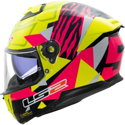 Afbeelding van LS2 FF808 Stream II Tiger Helm, pink geel, afmeting 3XL voor man
