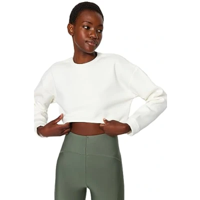Afbeelding van Trendyol Ecru Super Crop Fleece Gebreid Sportsweatshirt Twoaw23Sw00189