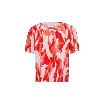 Afbeelding van s.Oliver Plissiertes MIT Tshirt print, Dames, Maat: 34, Preiselbeere