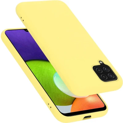Afbeelding van Cadorabo Hoesje geschikt voor Samsung Galaxy A22 4G / M22 M32 Case in LIQUID GEEL Beschermhoes TPU silicone Cover