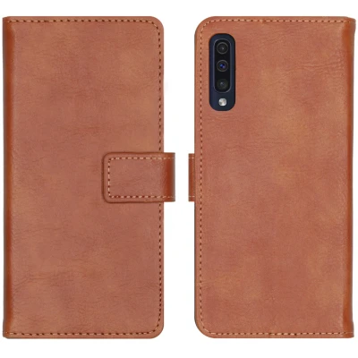 Afbeelding van Samsung Galaxy A50 Hoesje Kunstleder iMoshion Bookcase Bruin Telefoonhoesje