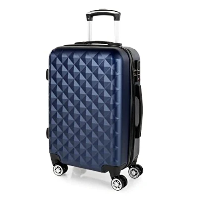 Afbeelding van ITACA Speelkoffer 4 wielen. Reiskofferset. Grote, middelgrote koffer en cabinekoffer. Reiskoffer spel. Robuust lichtgewicht ABS met slot TSA 771700, blauw, 55 cm, Basic