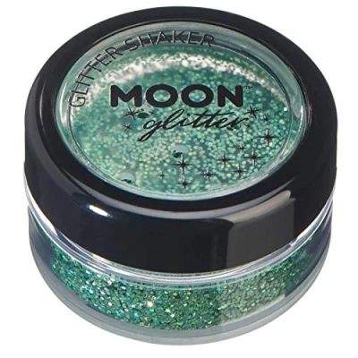 Afbeelding van Moon glitter Holographic Shakers 100% cosmetische voor gezicht, lichaam, nagels, haar en lippen 5g groen