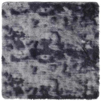 Afbeelding van vidaXL Vloerkleed hoogpolig 160x160 cm polyester donkergrijs