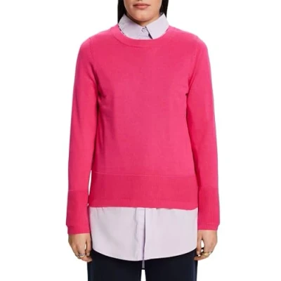 Afbeelding van Esprit MIT Rundhalsausschnitt Trui, Dames, Maat: Small, Pink fuchsia