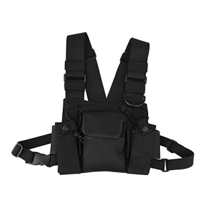 Afbeelding van Radio Borstharnas, Borsttas voor Walkie Talkie, Nylon Borstharnas Borst past tweewegs radio&#039;s, Universele handsfree verstelbare radiohoezen Front Pack Pouch Holster Vest Opknoping