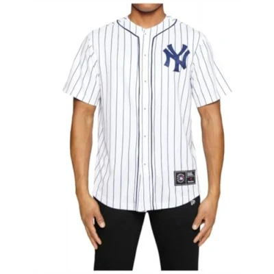 Afbeelding van Fanatics NEW YORK Yankees CORE Franchise Jersey Sport Tshirt, Heren, Maat: Medium, White and athletic navy/athletic navy