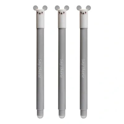Afbeelding van Eberhard Faber 599033 Tinteroller uitwisbare muis, 3 Animal Erase it pennen, gelpen blauw 0,7 mm