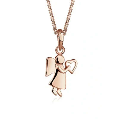 Afbeelding van Elli Heart Ketting, Dames, Maat: 45, Rose gold coloured