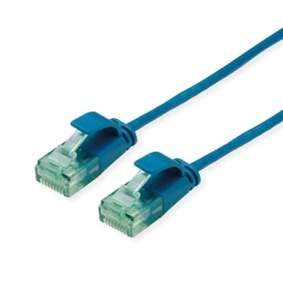 Afbeelding van ROLINE RM UTP DataCenter Patchkabel Cat.6A (Klasse EA), extra dun, blauw, 5 m