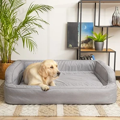 Afbeelding van PillowPrim hondenbed, meubels voor dieren, kattenbed, afneembare overtrek, hondenmand, slaapplaatsen, hondenbank, as, L 78x47 cm
