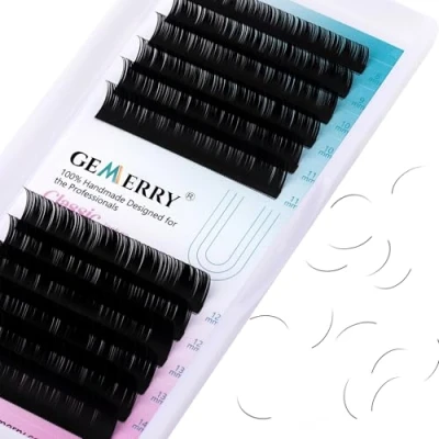 Afbeelding van 8 14mm mix Individuele Wimpers voor Wimperextensions Dikte 0.20mm D curl Russische Professioneel Eyelash Extensions door GEMERRY (0.20 14mm)