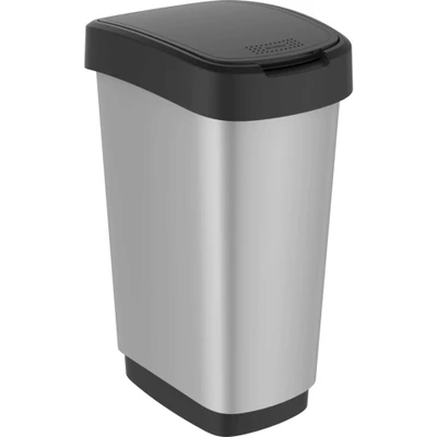 Afbeelding van Twist Afvalbak 50 liter zilver/zwart