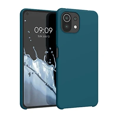 Afbeelding van kwmobile telefoonhoesje geschikt voor Xiaomi 11 Lite (5G) NE / Mi Hoesje met siliconen coating Smartphone case in mat petrol