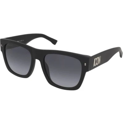 Afbeelding van Dsquared2 Uomo ICON 0004/S P5I/9O Occhiali da sole Acetato Nero opaco Grigio Squadrata Sfumato