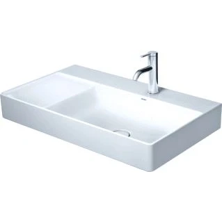 Afbeelding van Duravit durasquare wastafel 800 mm wit hoogglans kraanvlak zonder kraangat geslepen wondergliss 23498000791