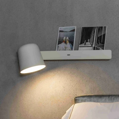 Afbeelding van FARO BARCELONA Wandlamp Tila, draaibare kop, wit