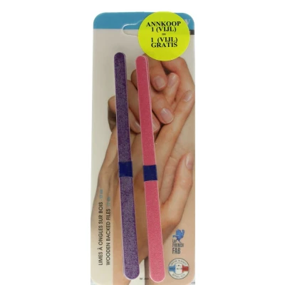Afbeelding van Vitry Nail Care Wooden Backed Files 17cm Nagelvijl Ref.69 Blue and Yellow 6Stuks