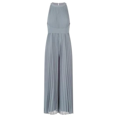 Afbeelding van Apart Plisséoverall van licht korrelig, geplooid chiffon met plooien, blauw (rook), 42