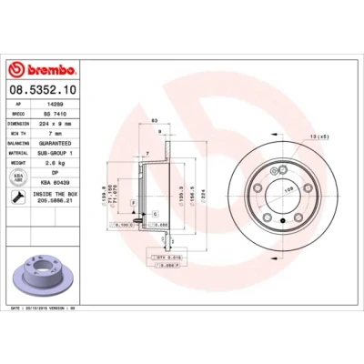 Afbeelding van Brembo Remschijf 08.5352.10