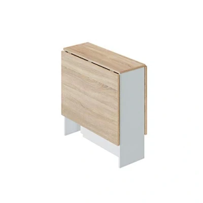 Afbeelding van FLY Opklapbare keukentafel Artik wit en eiken melamine B 140 x D 77 H 78 cm